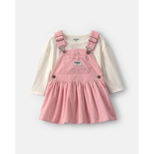 Baby Girl 2-Piece Polka Dots Corduroy Dress Set - Pink/Cream - OshKosh B'gosh | Carter's