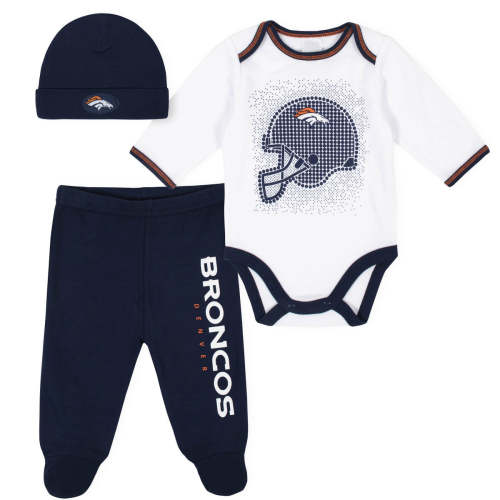 3-Piece Baby Boys Denver Broncos Bodysuit, Footed Pant, and Cap Set – Gerber Childrenswear