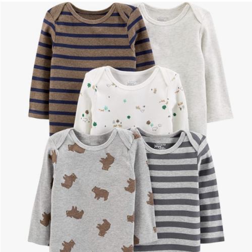 Simple Joys by Carter's Baby-Boys Long-Sleeve Bodysuit Pack of 5Bodysuit