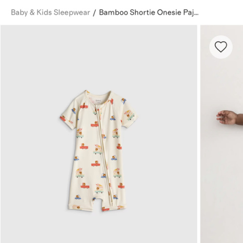 Bamboo Shortie Onesie Pajama - Baby in Ice Cream Bears