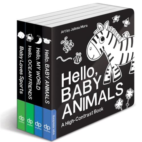 High Contrast Baby Book Set: 4 Board Books for Newborns