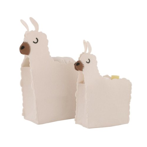 Harriet Bee Little Love by NoJo White Aliane Felt Llama Shaped 2 Piece Nursery Storage Caddy Set | Wayfair