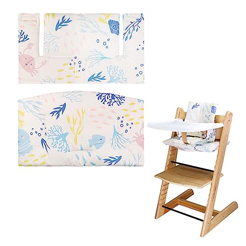 For Tripp Trapp High Chair Cushion, Soft And Comfortable For Tripp Trapp High Chair Cushion, For Tripp Trapp Cushion Set Makes It Safer And More Comfortable For Baby To Sit On (Marine animal patterns)