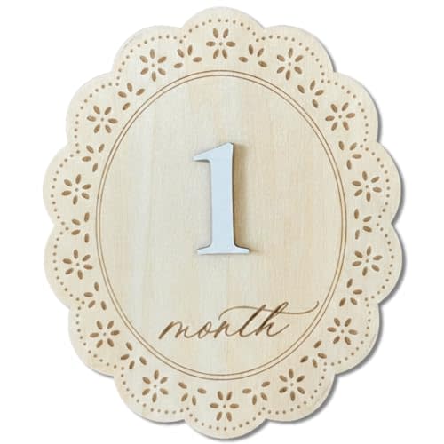 Baby Girl Monthly Milestone Signs, 1-12 Monthly Baby Milestone Girl, Newborn Photography Props Double-Sided, Nursery Decor for Girls (M03)