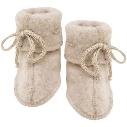 Ecoable Infant Baby Warm Booties Socks with Ties, Organic Merino Wool Fleece