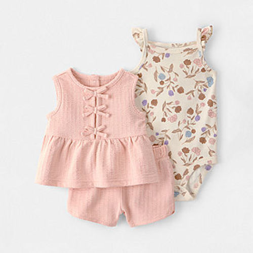 Carter's Baby Girls 3-pc. Short Set, Color: Pink - JCPenney