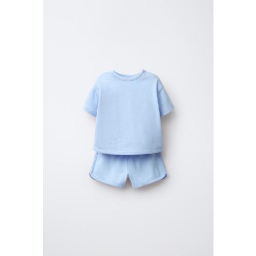 FLAMÉ T-SHIRT AND BERMUDA SET - Light blue | ZARA United States