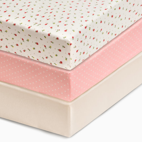 Small Story Organic Cotton Jersey Crib Sheets (3 Pack) - Sweet Floral