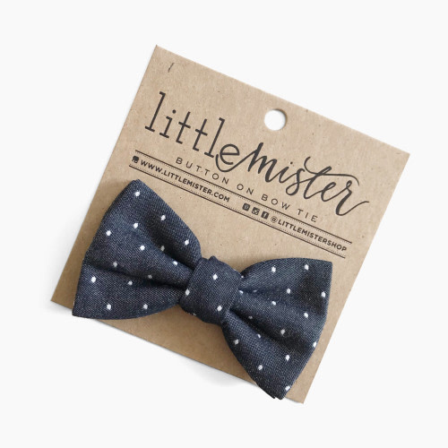 Little Mister Baby & Toddler Bow Tie - Midnight Polka Dot, Small (Newborn-2 yrs)