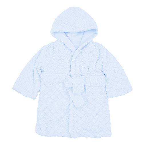 Unisex Grey Baby Fleece Robe with Hood for Boys and Girls Ages 0-9 Months by Everyday Kids
