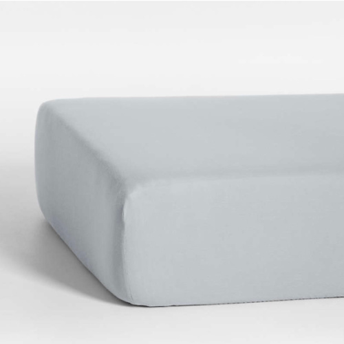 Supersoft Mist Blue 100% Organic Cotton Gauze Baby Crib Fitted Sheet