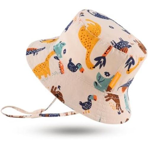 JANGANNSA Cotton Baby Sun Hat Infant Toddler Boys Girls Bucket Hats Summer Sun Protection Kids Beach Caps