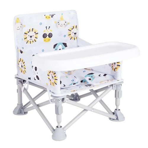 Portable Baby Booster Seat with Tray, Toddler Booster seat for Dining, Camping, Travel, Baby Beach Chair 6 Months to 3 Years Old Indoor Outdoor Use CH2407