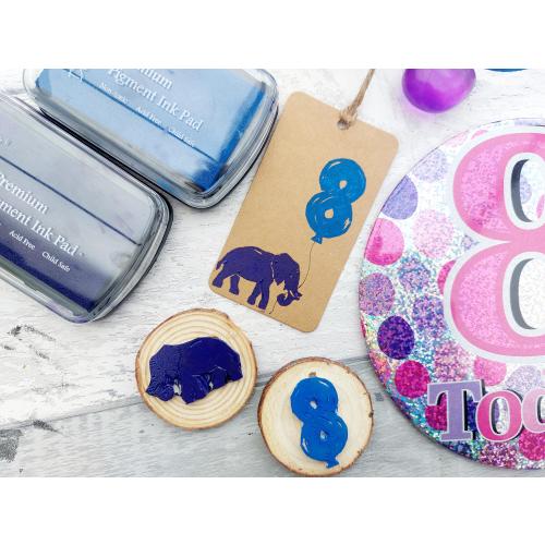 Hand Carved Safari Ink Stamps, Animal Rubber Printing Blocks, Ink Stamper Set, Wrapping Paper, Lion, Elephant, Rhino, Hippo, Giraffe Stamper