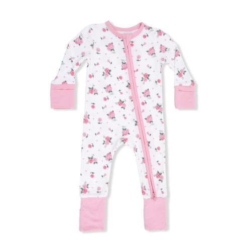 Pink Rosettes 2 Way Zipper Romper