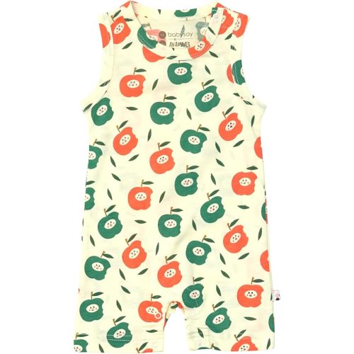 Babysoy Organic Pattern Print Tank Romper Shortall