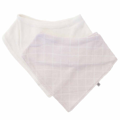 Sloane's Squares Waffle Bamboo 2pc Bandana Bibs