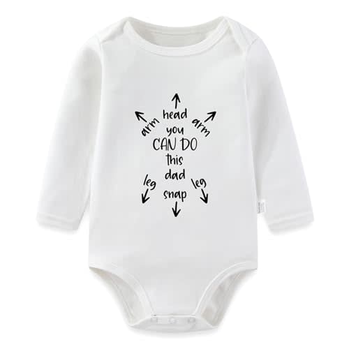 Xoleutpee You Can Do this Dad Long Sleeve Baby Bodysuits, Papa Romper Playsuit Outfits Girls Boys 0-24 Months