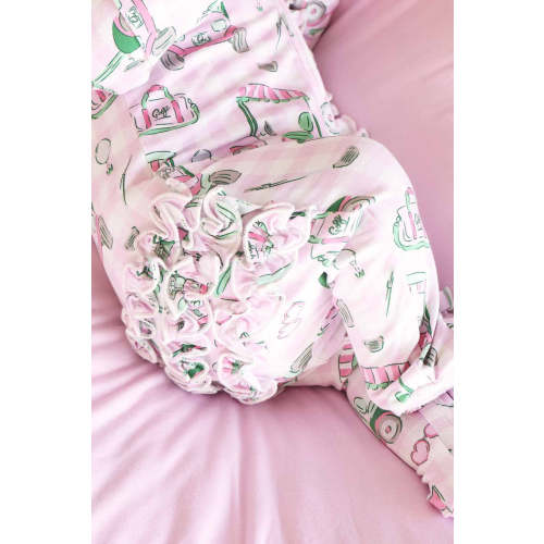 Birdie Babes Ruffle Zipper Footie | Pink