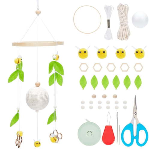 Handmade Crib Mobile Kit Baby Mobile Bumble Bee Design Mobile for Crib Nursery Mobiles for Decoration Children Room 15cmx20cmx4cm