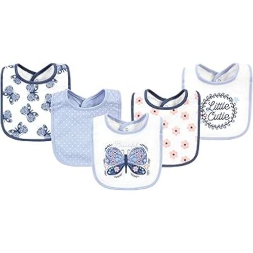 Hudson Baby Unisex Baby Cotton Bibs, Beautiful Butterfly, One Size
