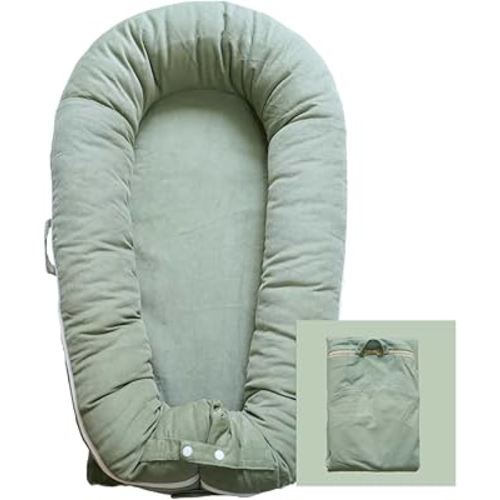 Coocoobaby Deluxe Lounger Cover | 100% Cotton Baby Lounger Extra Cover for Dockatot Deluxe | Hypoallergenic Infant Baby Nest Replacement | Cover Only (SageGreen_Corduroy)