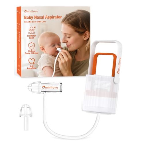 Baby Nasal Aspirator Manual Nose Sucker for Newborn & Infant, Manual Pump Silicone Snot Cleaner, Baby Registry Must Haves Newborn Essentials