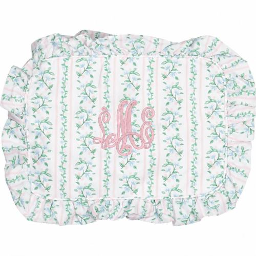 Floral Vines Ruffle Zipper Pouch