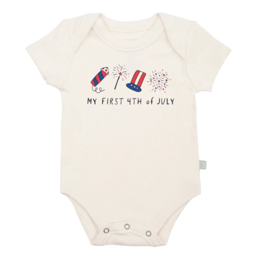 Organic Baby Onesie - My First 4th of July | 100% Soft Cotton | Finn + Emma