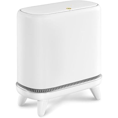 Bathroom Trash Can with Lid, Vacuum Adsorption Small Garbage Can 3.2 Gallon Press Top Lid Trash Bin with Legs Waterproof Waste Basket for Bathroom Bedroom Office Home RV