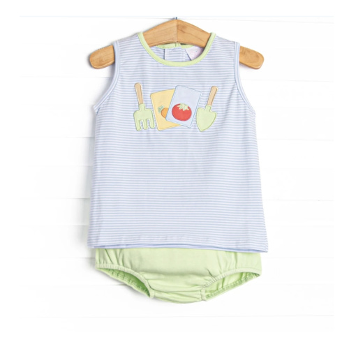 Springtime Sowing Applique Diaper Set, Blue – Stitchy Fish
