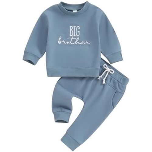 Big Brother Little Sister Outfits Crewneck Sweatshirt Pants Set Sibling Matching Outfits Fall Winter Clothes
