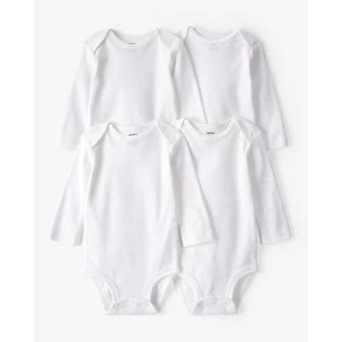 Baby 4-Pack Long-Sleeve Bodysuits - White - Carter's | Carter's