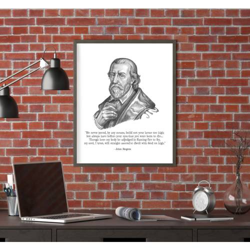John Rogers & Quote, Portrait Sketch, Art, Reformed Theology, Christian Art