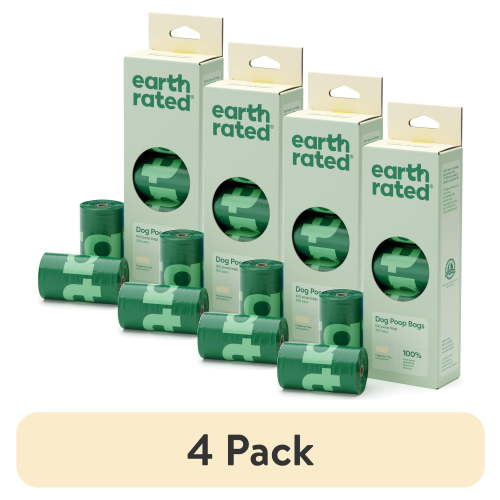 (4 pack) Earth Rated Leak-Proof Dog Poop Bags, Unscented, 100 Count