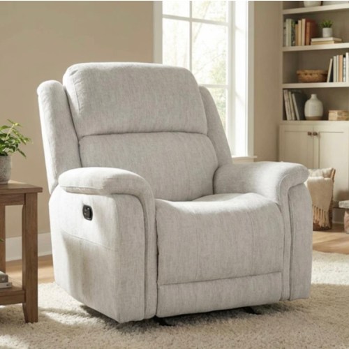 Juno Beige Fabric 39" Manual Rocker Recliner