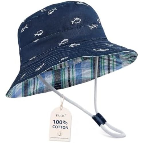 Durio UPF 50+ Baby Sun Hat Wide Brim Toddler Bucket Hats for Boys 0-8 Years