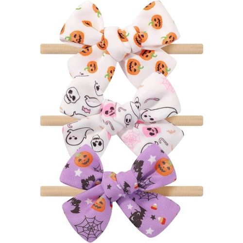 3PCS Halloween Baby Girls Headbands Hair Bows