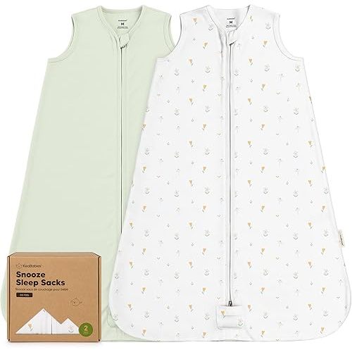 2-Pack Baby Sleep Sacks, Zipper Wearable Blanket - 0.5TOG Organic Cotton,Lightweight,Soft Cozy Toddler Sleeping Sack 6-12 months,Easy to Wear Large Newborn Transition Swaddles Sleepsacks (Wildflowers)