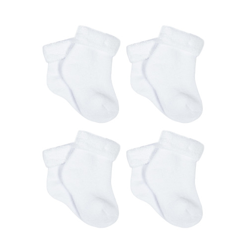 Gerber Baby Boy and Girl Unisex Terry Bootie Wiggle-Proof Socks, 4-Pack, Sizes Newborn - 0/6 Months