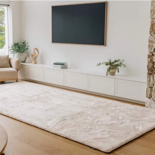 Deluxe Shaggy Relax Mat - 1.4" Thick Foam Base CREAM 6.6x10