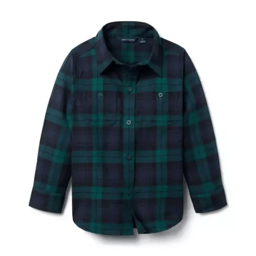 Boy Dark Emerald Tartan Tartan Flannel Shirt by Janie and Jack