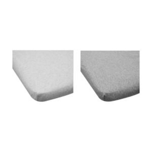 2 Pack Jersey Fitted Cotton Co-Sleeper Bassinet Sheets - Grey