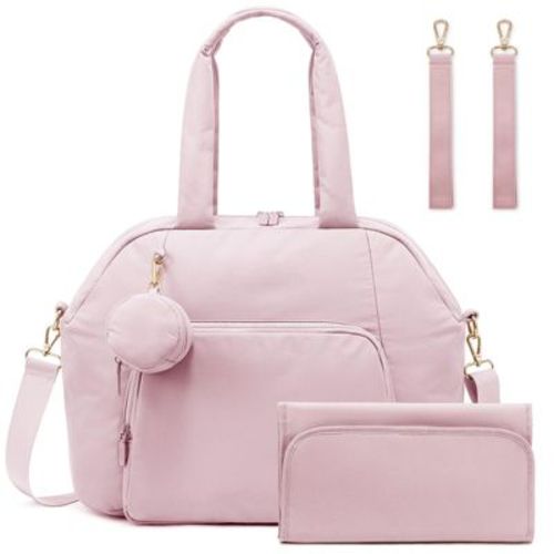 Itopfox Lightweight Puffer Diaper Tote Bag with Changing Pad, Large Capacity Multi-pocket Travel Hospital Gym Bag