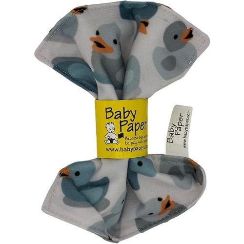 Baby Paper Original Crinkle Teether and Sensory Toy for Babies and Infants | Duckies Print | Non-Toxic, Washable | Great for Baby Showers