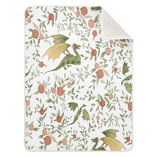 Medieval Dragons Baby Blanket for Girls Boys Soft Warm Reversible Infant, Newborn, Toddler Receiving Blanket Unisex Travel Throw Blanket for Crib Stroller Nursery, 30"x40"