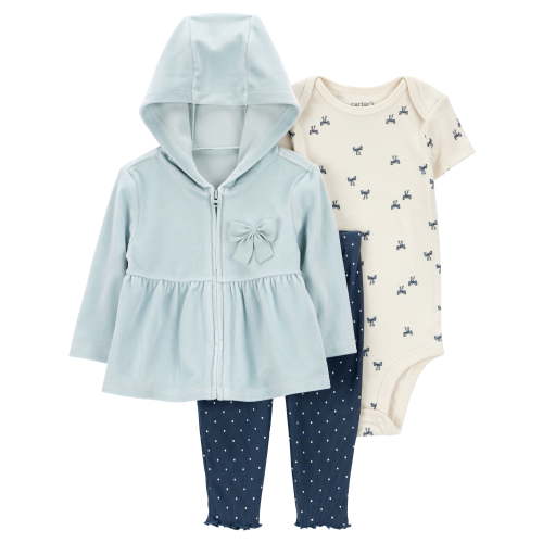 Carter's Child of Mine Baby Girl Cardigan Outfit Set, 3-Piece, Sizes 0/3-24 Months