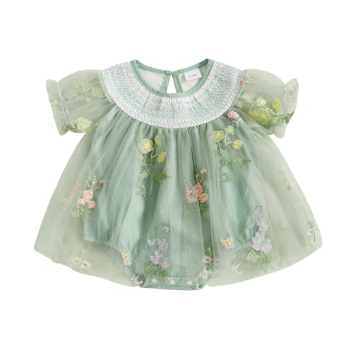 Infant Newborn Baby Girl Outfit Mesh Tulle Flower Butterfly Princess Dress | Infant Girl Romper Dress 0 3 6 9 12 18 Months For Photoshoot Halloween Birthday