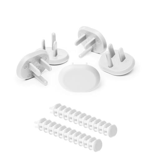 Ubbi Outlet Covers, 24 Count, White | Child Safety, Plug Protectors, Baby Proofing, Safe & Secure Electrical Plug Covers