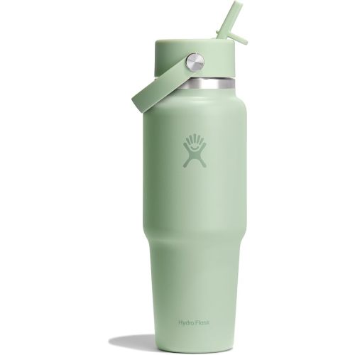32oz, Aloe, Wide Straw Lid, Hydro Flask Travel Water Bottle